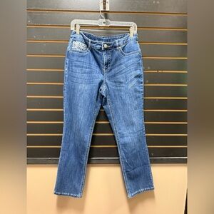Christopher & Banks Petite Embellished Pocket Jeans Size 8P Stretch